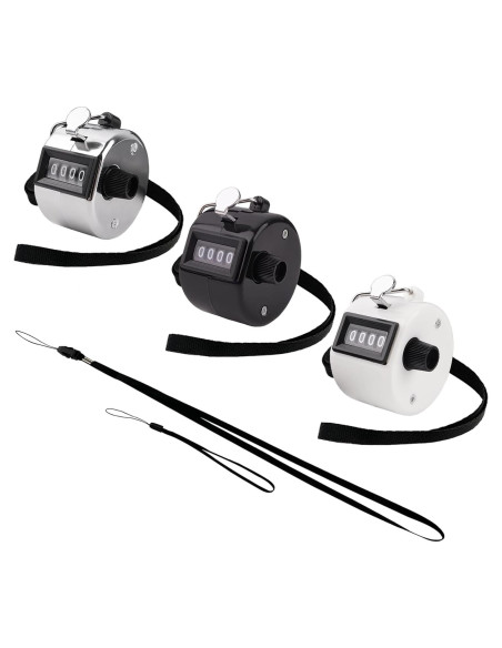 Paquete de 3 Contadores Tally Mecánicos 4 Dígitos BGJRBY