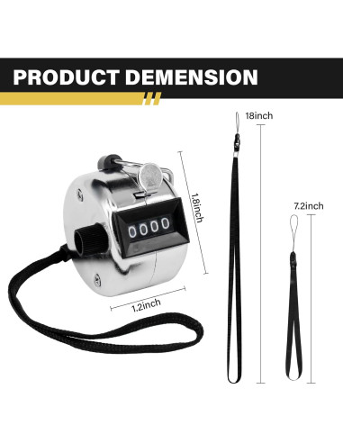 Paquete de 3 Contadores Tally Mecánicos 4 Dígitos BGJRBY