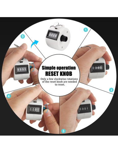 Paquete de 3 Contadores Tally Mecánicos 4 Dígitos BGJRBY