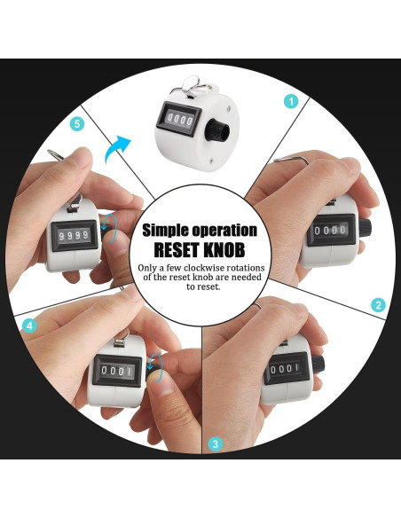 Paquete de 3 Contadores Tally Mecánicos 4 Dígitos BGJRBY