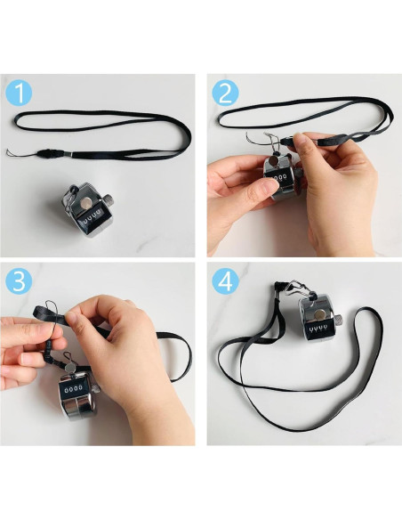 Paquete de 3 Contadores Tally Mecánicos 4 Dígitos BGJRBY