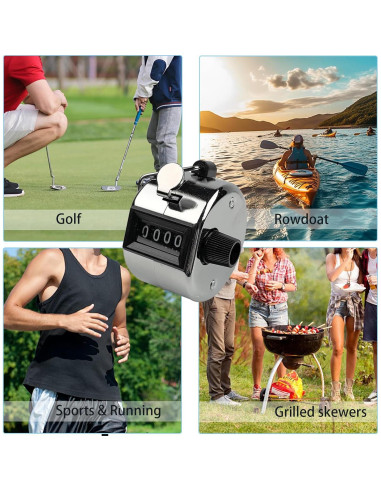 Paquete de 3 Contadores Tally Mecánicos 4 Dígitos BGJRBY