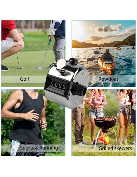 Paquete de 3 Contadores Tally Mecánicos 4 Dígitos BGJRBY