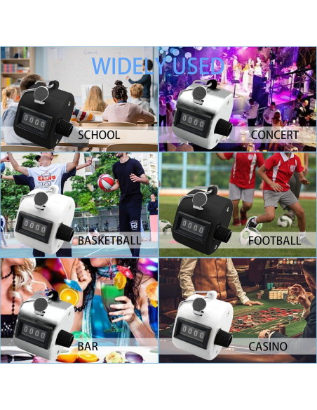 Paquete de 3 Contadores Tally Mecánicos 4 Dígitos BGJRBY