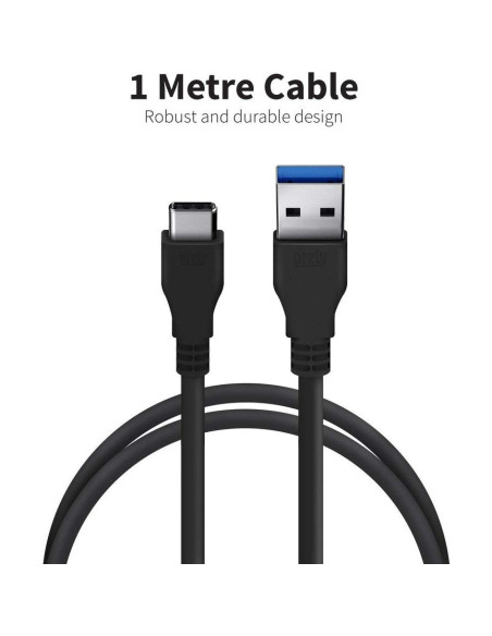 Cable de Carga Rápida USB 3.0 Tipo-C Big-E 1M para Raspberry Pi 4