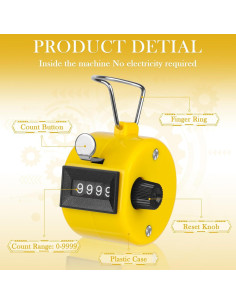 Contador Clicker Manual Mecánico CHGANG 4 Dígitos 5 Pcs 2