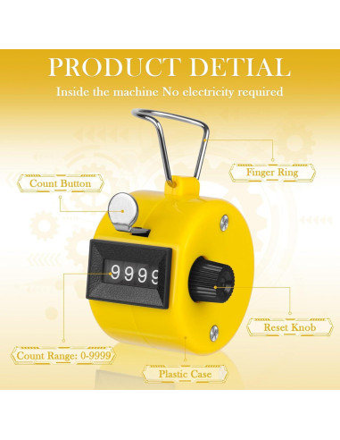 Contador Clicker Manual Mecánico CHGANG 4 Dígitos 5 Pcs