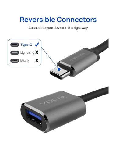 Adaptador USB-C a USB-A 3.0 Volt Plus Tech 2 Pack 5Gbps