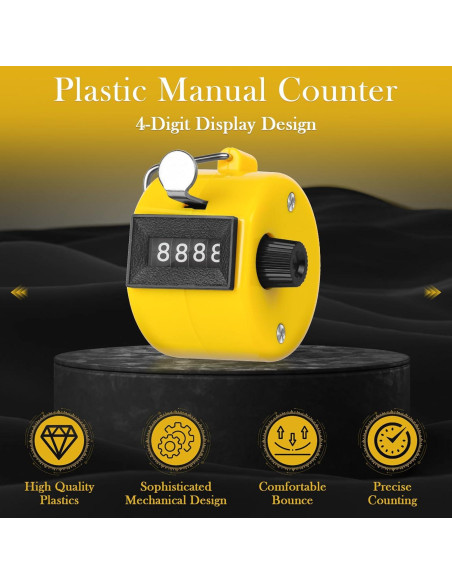 Contador Clicker Manual Mecánico CHGANG 4 Dígitos 5 Pcs