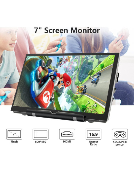 Monitor Portátil 7" HAMTYSAN IPS 800x480 HDMI para Raspberry Pi