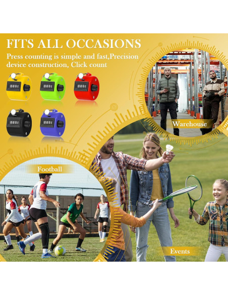 Contador Clicker Manual Mecánico CHGANG 4 Dígitos 5 Pcs