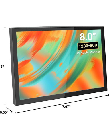 Monitor Portátil VIEWMEI 8" HDMI 1280x800 con Altavoces