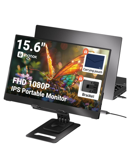 Monitor Portátil Ingnok 15.6" FHD IPS USB-C Ajustable