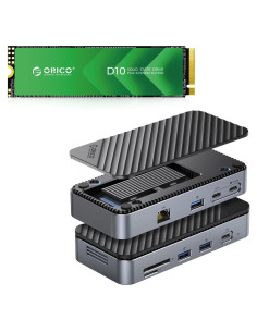 Hub USB-C 9-en-1 ORICO con SSD NVMe 128GB y Ethernet