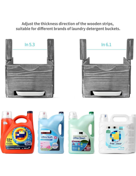 Soporte para Detergente de Lavandería GBtroo Madera Gris