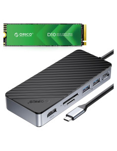 Hub USB-C ORICO OM28P 8-en-1 con SSD M.2 NVMe 128GB