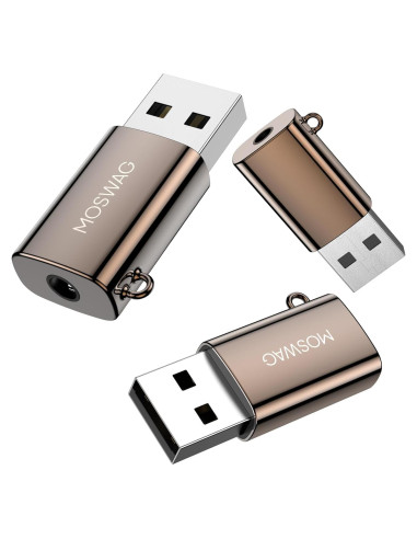 Adaptador USB a Jack 3.5mm MOSWAG - 3 Paquetes, Compatible PS4