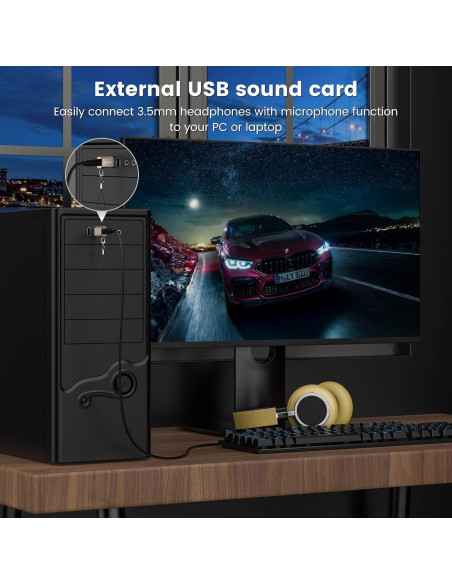 Adaptador USB a Jack 3.5mm MOSWAG - 3 Paquetes, Compatible PS4