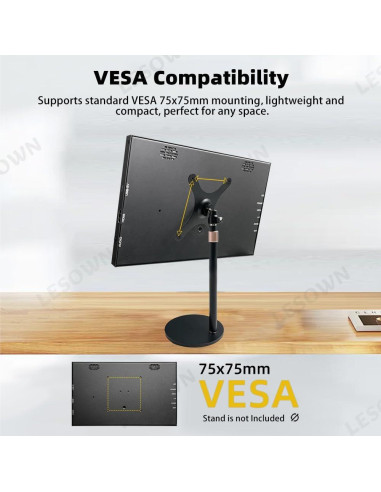 Monitor Portátil IPS 10.1" LESOWN HDMI 1024x600 Brillo 300cd/m2