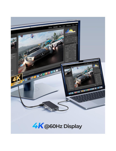 Hub USB-C 8-en-1 ORICO con SSD NVMe 128GB 10Gbps 4K HDMI