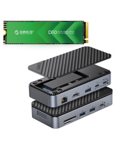Estación de Acoplamiento USB-C 10-en-1 ORICO DPM2P9-V1 con SSD 128GB