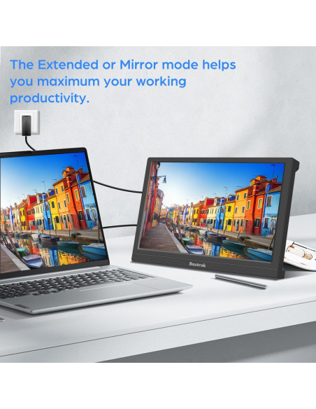 Monitor Portátil 13.3" FHD TFT HDMI VGA 1366x768 para PC y Consolas