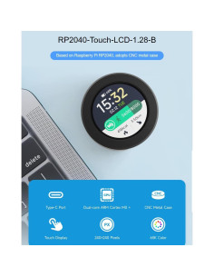 Placa MCU Waveshare RP2040 con LCD táctil 1.28" y CNC 2