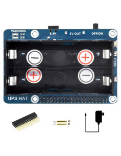 UPS HAT Waveshare para Raspberry Pi 4B 5V Carga Ininterrumpida