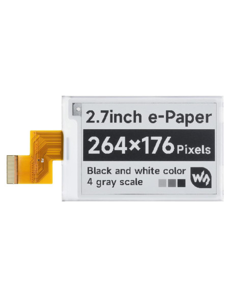 Pantalla E-Ink 2.7" Waveshare 264x176 SPI Cruda