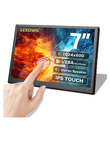 Monitor Portátil Táctil IPS 7" LESOWN 1024x600 Altavoces