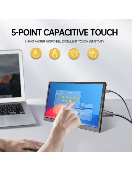 Monitor Portátil Táctil IPS 7" LESOWN 1024x600 Altavoces