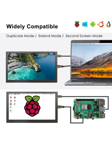 Monitor Portátil Táctil IPS 7" LESOWN 1024x600 Altavoces