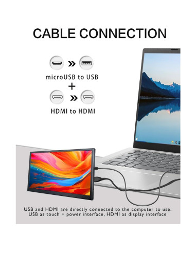 Monitor Portátil Táctil IPS 7" LESOWN 1024x600 Altavoces