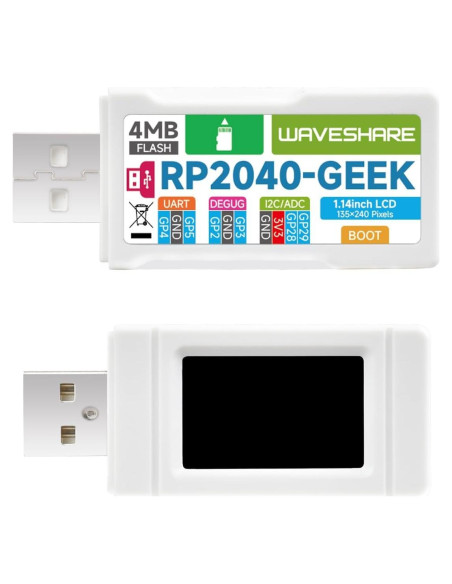Placa de desarrollo RP2040-GEEK Waveshare con LCD 1.14"
