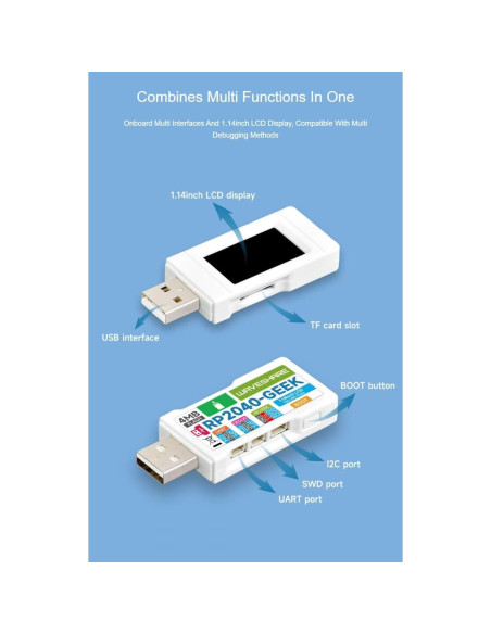 Placa de desarrollo RP2040-GEEK Waveshare con LCD 1.14"