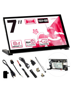 Monitor Portátil LUCKFOX 7" Táctil HDMI 1024x600 para Raspberry Pi