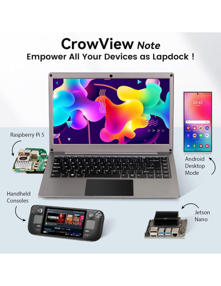 Monitor Portátil 14" CrowView Note 1080P FHD Batería 5000mAh