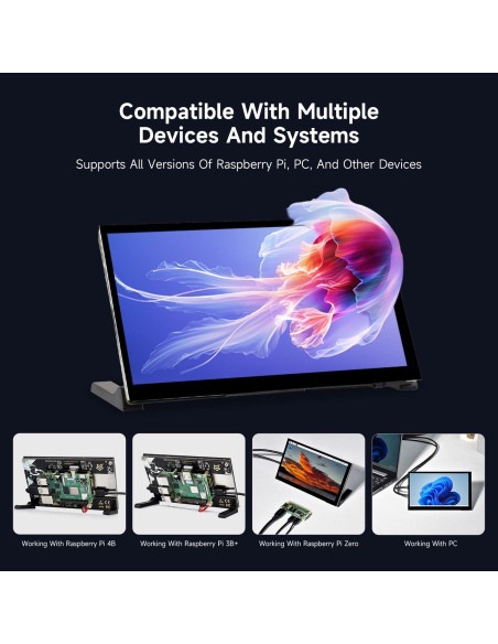 Monitor Portátil LUCKFOX 7" Táctil HDMI 1024x600 para Raspberry Pi