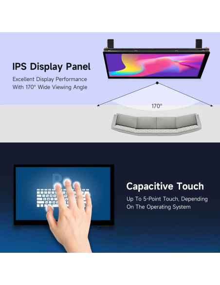 Monitor Portátil LUCKFOX 7" Táctil HDMI 1024x600 para Raspberry Pi