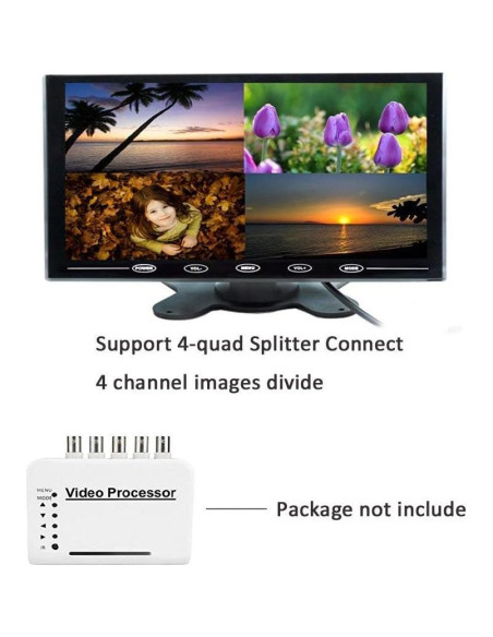 Monitor LCD 9" Camecho HD 800x600 HDMI/VGA para Auto