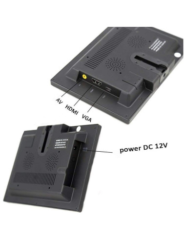 Monitor LCD 9" Camecho HD 800x600 HDMI/VGA para Auto