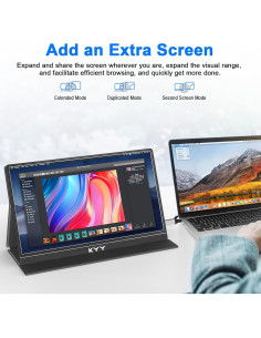 Monitor Portátil KYY K5-3 14" FHD 1080P USB-C HDMI 2