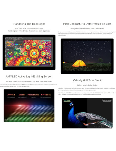 Pantalla Táctil AMOLED 10.5" Waveshare 2560x1600 HDMI
