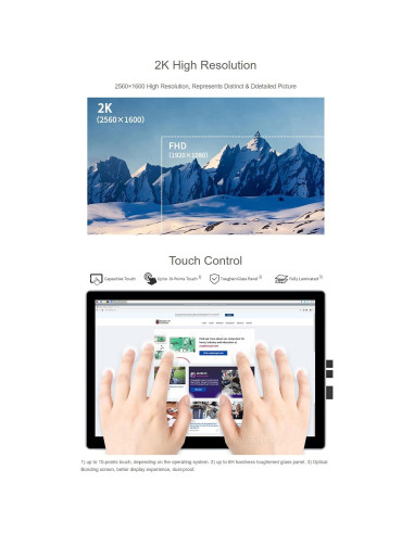 Pantalla Táctil AMOLED 10.5" Waveshare 2560x1600 HDMI