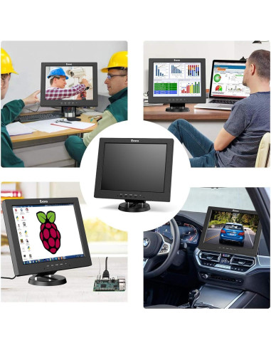 Monitor LCD 12" Eyoyo 800x600 HDMI VGA AV Portátil