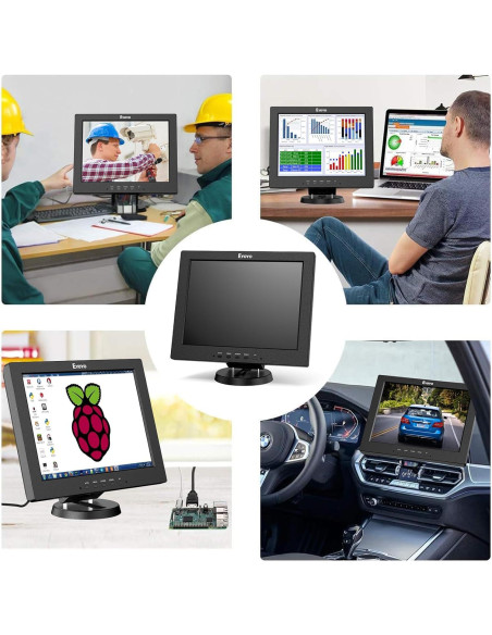 Monitor LCD 12" Eyoyo 800x600 HDMI VGA AV Portátil