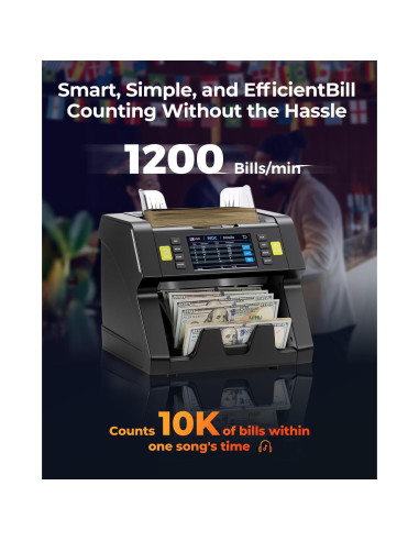Contadora de Dinero MUNBYN IMC21 con Detección de Falsificaciones
