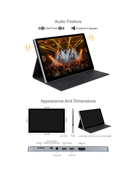 Pantalla Táctil AMOLED 10.5" Waveshare 2560x1600 HDMI