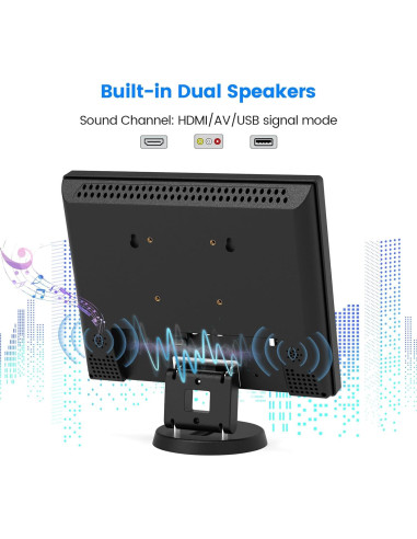 Monitor LCD 12" Eyoyo 800x600 HDMI VGA AV Portátil