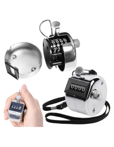 Contador Manual Clicker Othmro 2 Pcs Metal Plata 9999